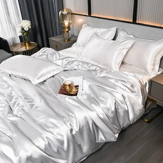 Bettwäsche 155x220 Einfarbig Satin für Stilvolles Schlafzimmer 9