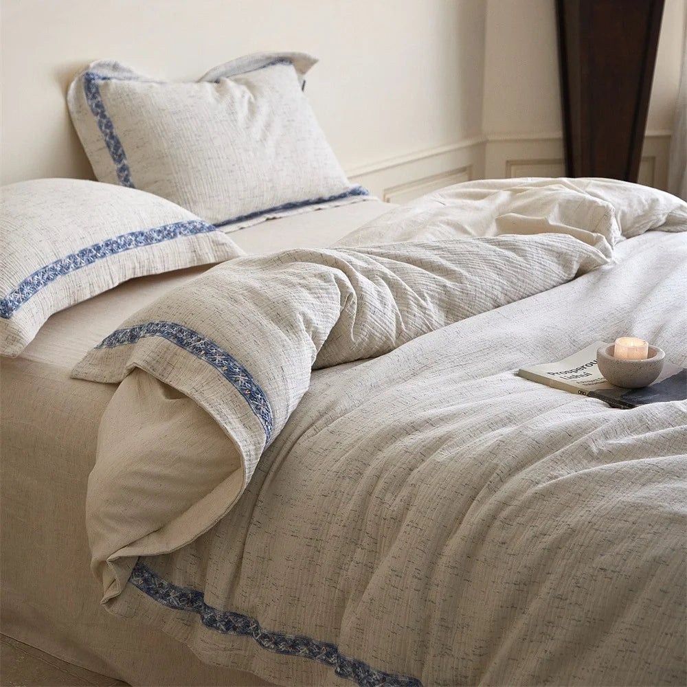 Bettwäsche 155x220 mit Dezenter Bordüre für Damen und Herren, Fein Gewebte Oberfläche, Vielseitig Kombinierbar 2