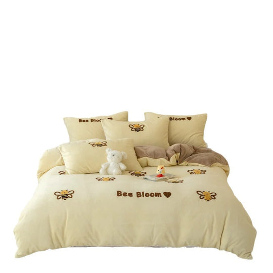 Bettwäsche Set 180x200 Bienenmotiv Bestickt für Damen 1