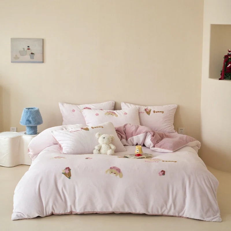 Bettwäsche Set 180x200 Bienenmotiv Bestickt für Damen 3