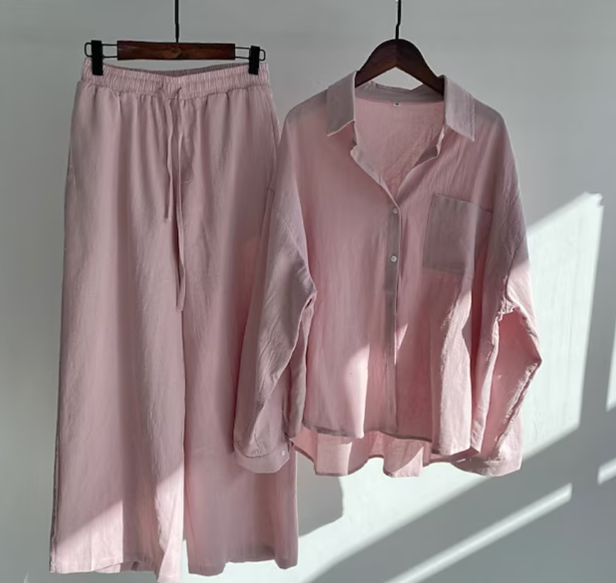 Variant image for Damen Set Zweiteilig Modernes Leinen für Stil und Komfort-43