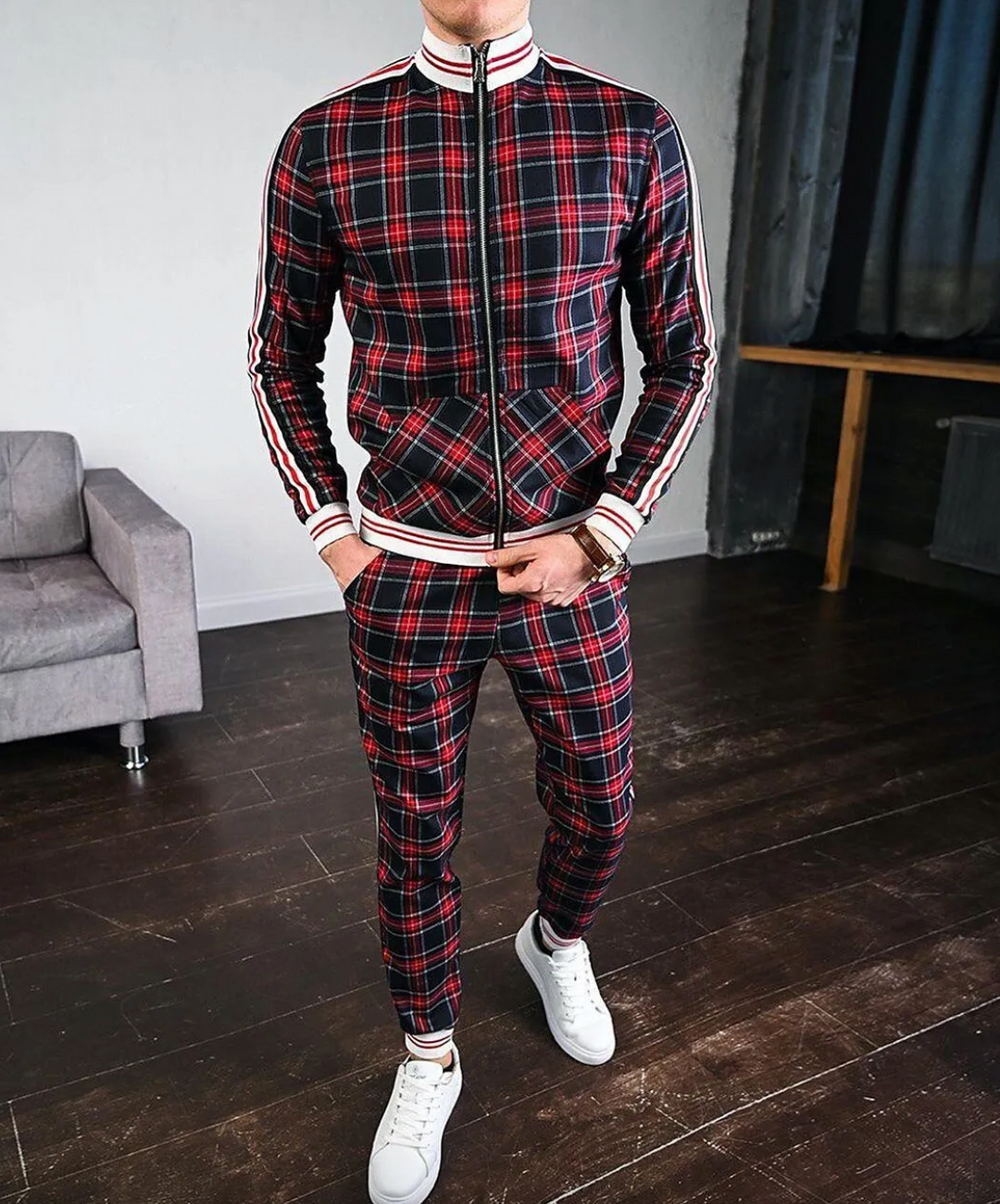 Herren Set Stilvoller Look Langarm Polyester für Sport und Freizeit 3