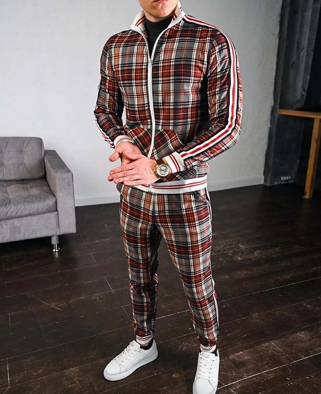 Herren Set Stilvoller Look Langarm Polyester für Sport und Freizeit 5