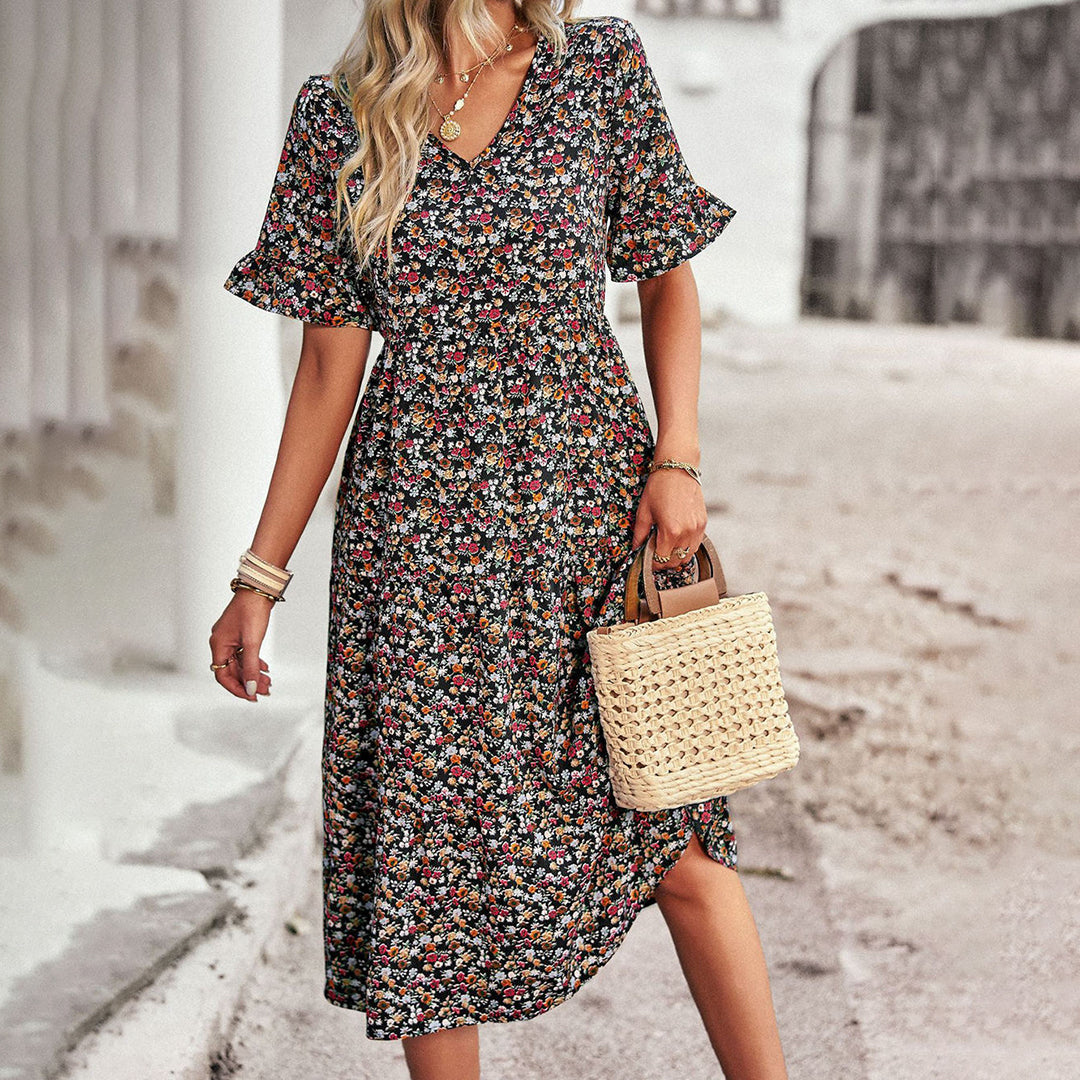 Variant image for Damen Kleid Floral Leicht Baumwolle für Sommerausflüge-7
