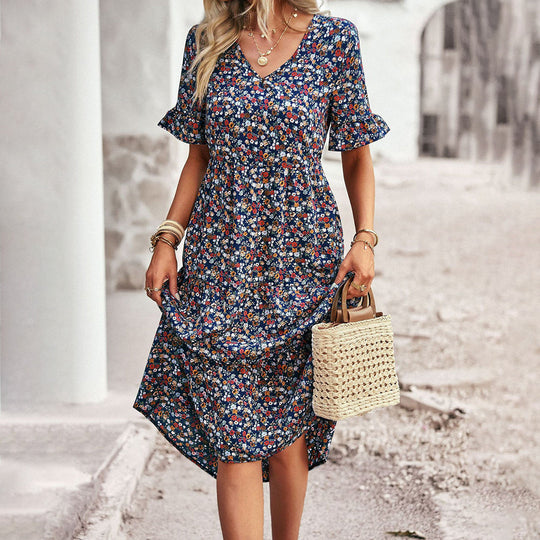 Variant image for Damen Kleid Floral Leicht Baumwolle für Sommerausflüge-13