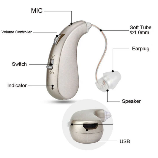Bluetooth-Hörgerät für Senioren mit USB-Aufladung 1