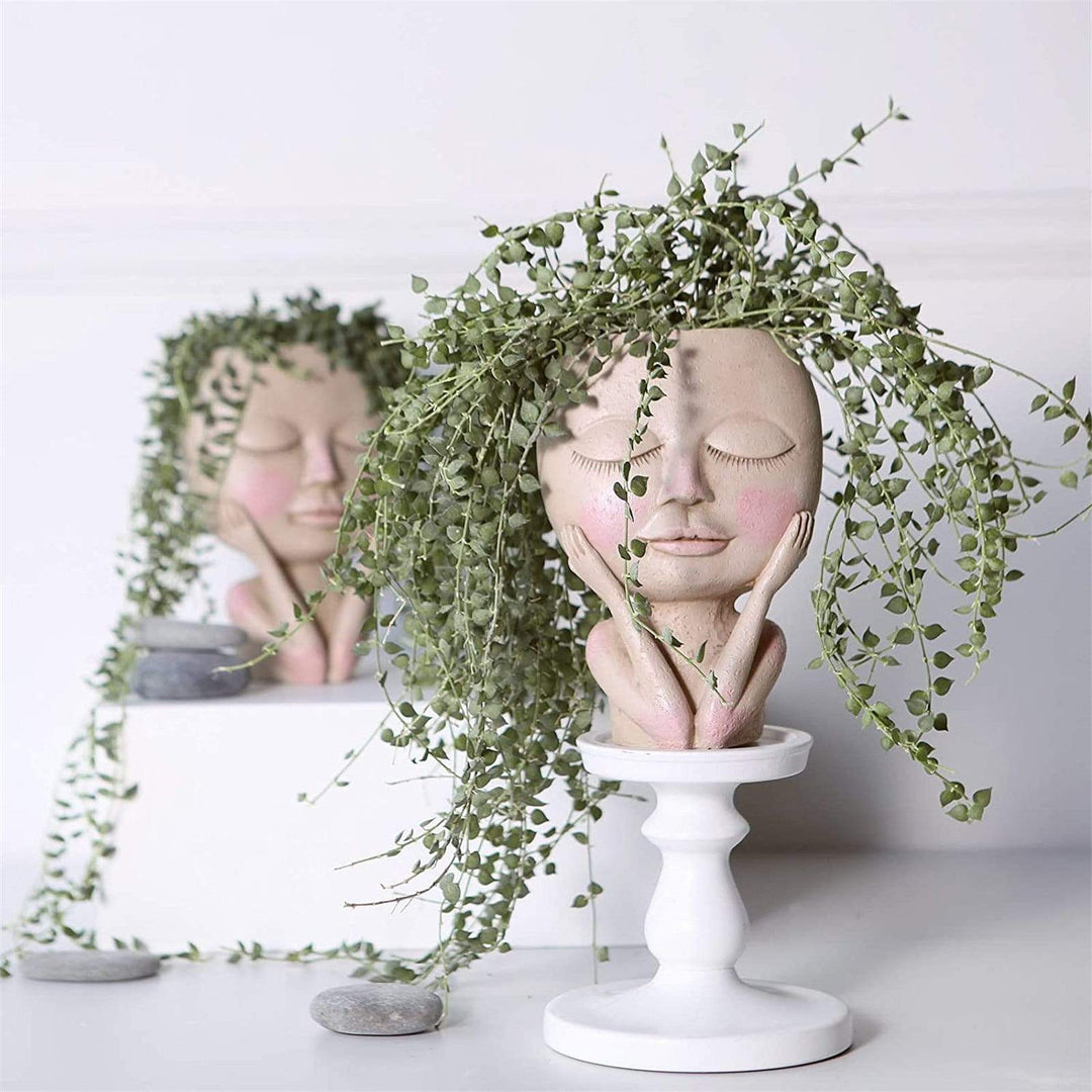 Blumentopf Mit Gesichtsmotiv Für Kreative Dekoration 2