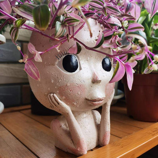 Blumentopf Mit Gesichtsmotiv Für Kreative Dekoration 3
