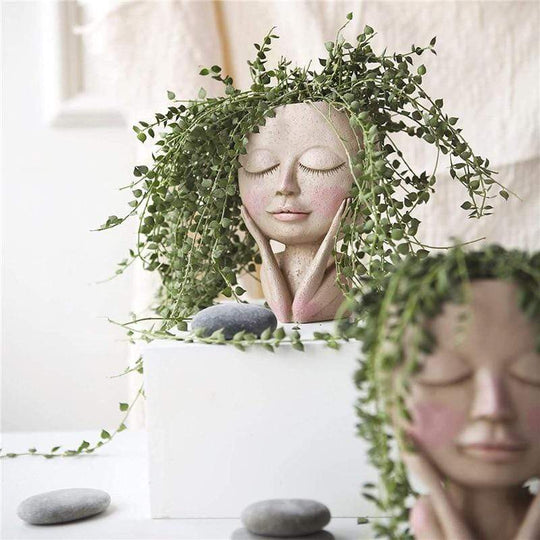 Blumentopf Mit Gesichtsmotiv Für Kreative Dekoration 6
