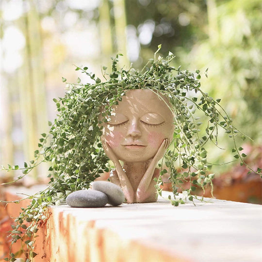 Blumentopf Mit Gesichtsmotiv Für Kreative Dekoration 8
