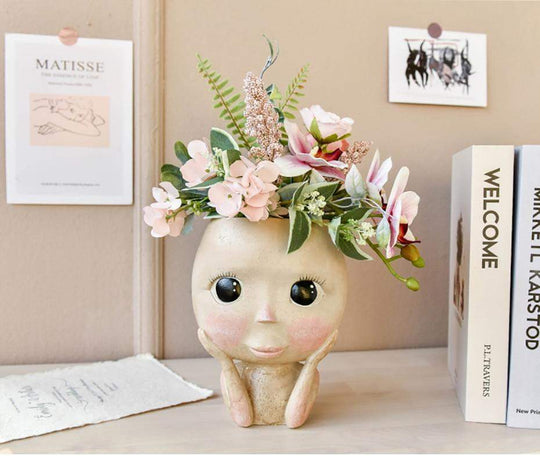 Blumentopf Mit Gesichtsmotiv Für Kreative Dekoration 9