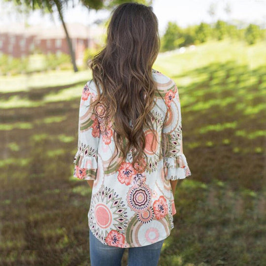 Bluse Mit Geblümter Tunika