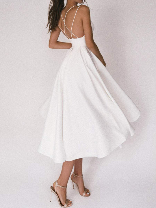 Damen Sommerkleid Weiß V-Ausschnitt Boho Chic 100% Bio-Baumwolle-2