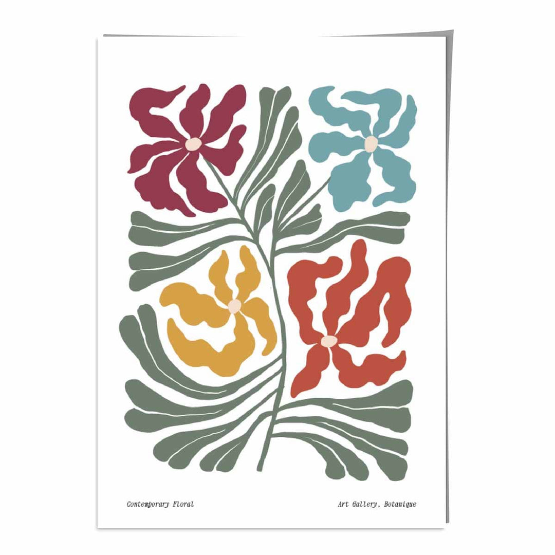 Botanisches Blumenposter im Boho-Stil 0