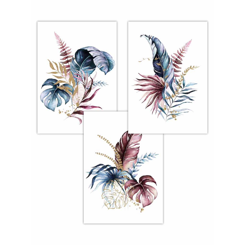 Botanisches Wandkunstset für moderne Räume 0