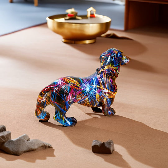 Bunte Dackelfigur für verspielte Wohndekoration 2