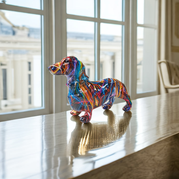 Bunte Dackelfigur für verspielte Wohndekoration 3