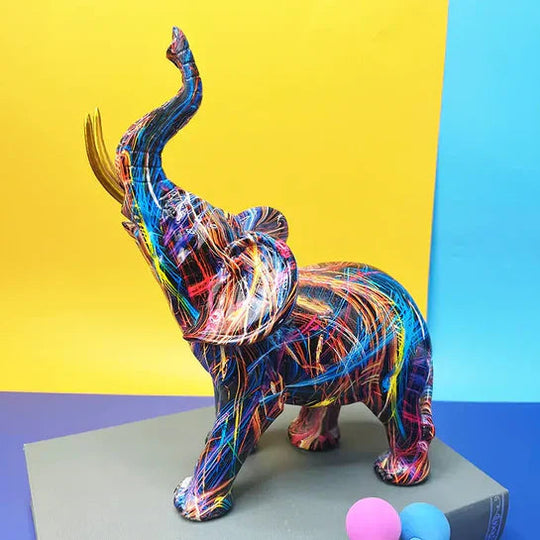 Bunte Elefantenskulptur Dekoration 1