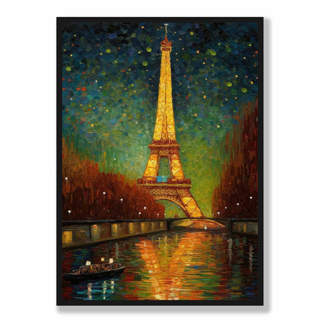 Bunter Kunstdruck Paris bei Nacht 5