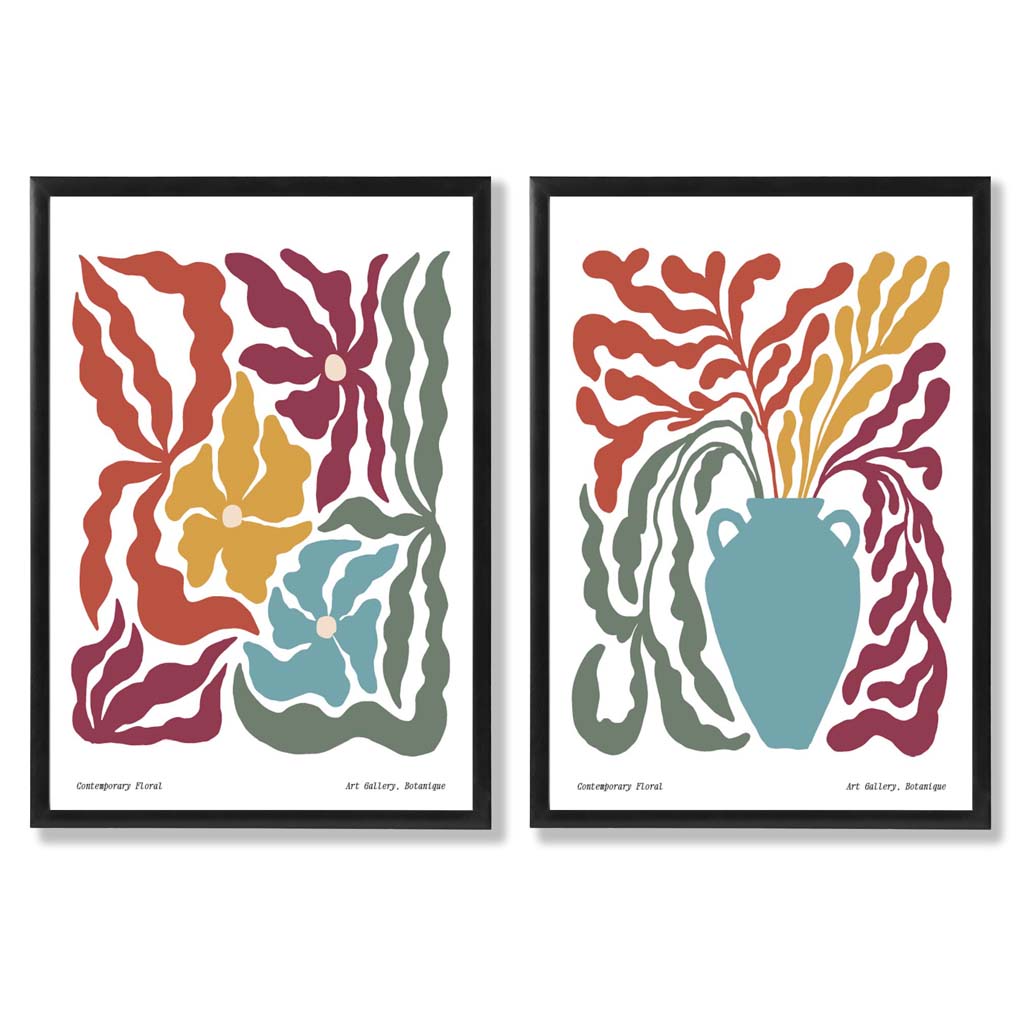 Buntes Boho-Druckset mit 2 Rahmen für kreative Wohnräume 0