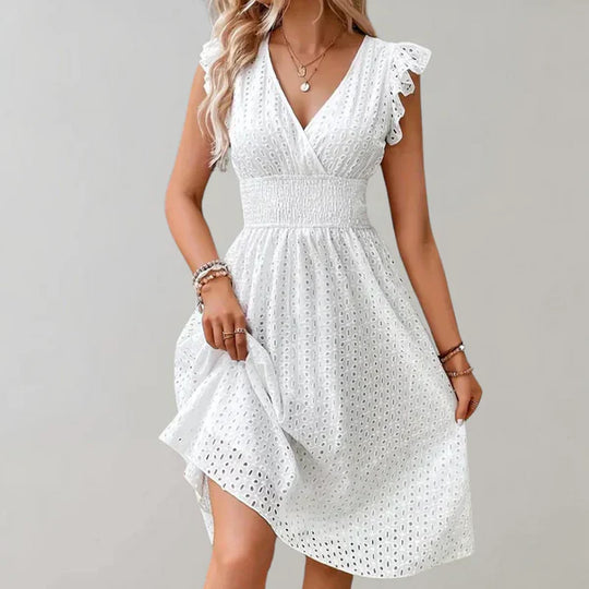 Variant image for Damen Midikleid Festlich Eleganter Luftiger Stoff für Hochzeitsgast und Besondere Anlässe-1