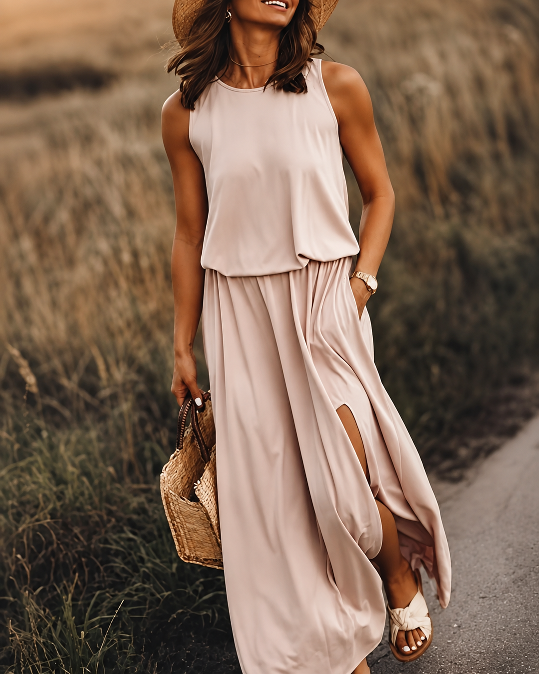 Damen Maxikleid Klassisches Design Atmungsaktives Material