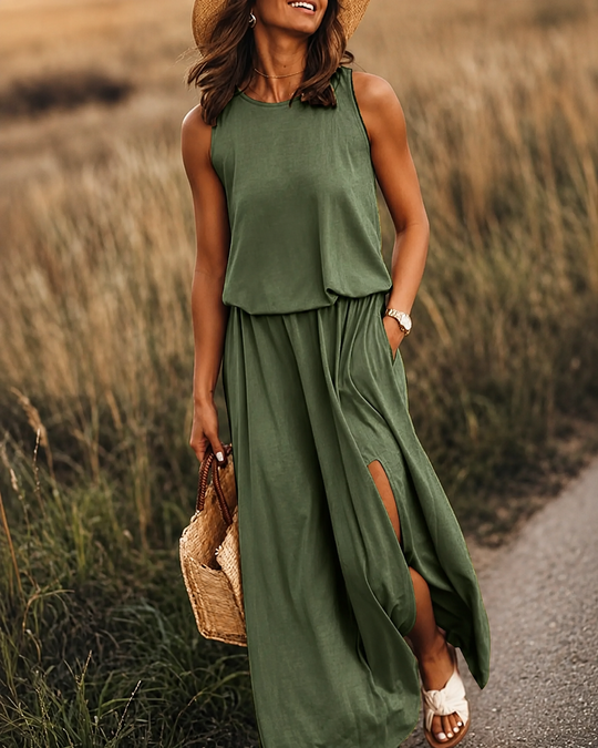 Damen Maxikleid Klassisches Design Atmungsaktives Material