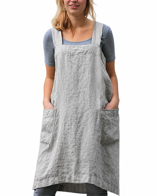 Damen Schürzenkleid Leicht mit Taschen