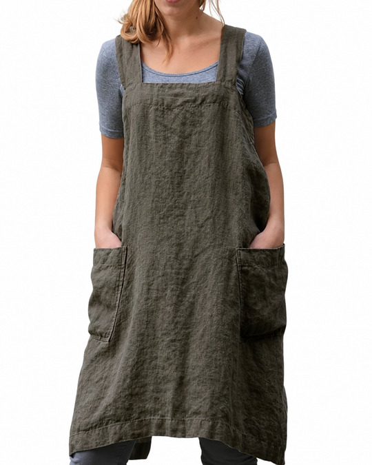 Damen Schürzenkleid Leicht mit Taschen