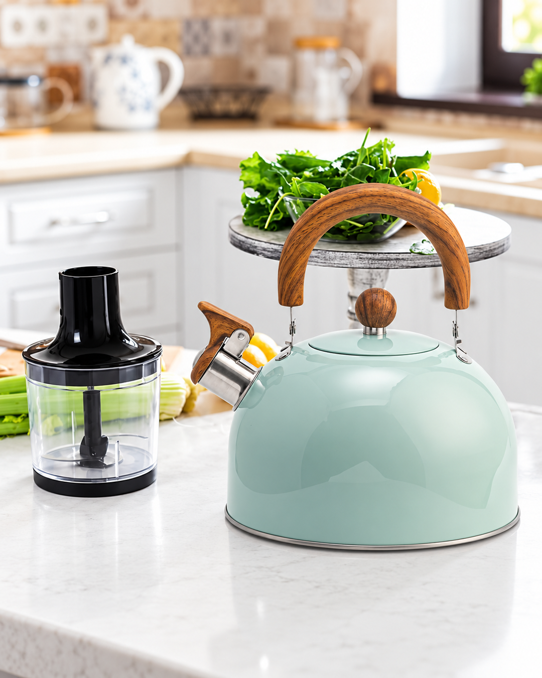 Flötenkessel für Induktion 3L Klassisches Design mit Hitzebeständigem Griff
