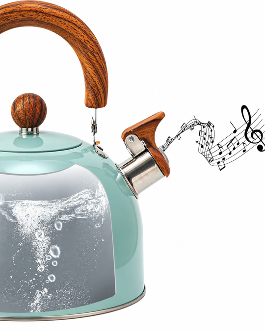Flötenkessel für Induktion 3L Klassisches Design mit Hitzebeständigem Griff