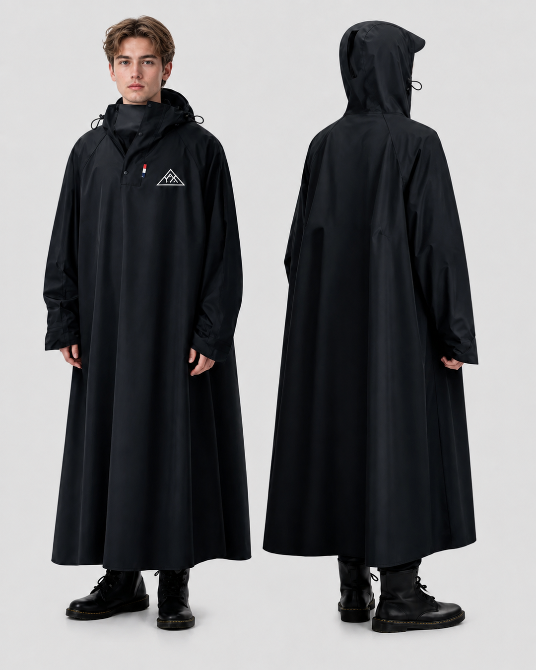 Unisex Regenmantel Lang Oxford Gewebe Wasserdicht mit Kapuze