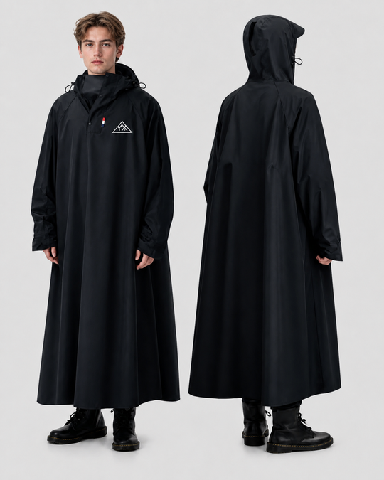 Unisex Regenmantel Lang Oxford Gewebe Wasserdicht mit Kapuze