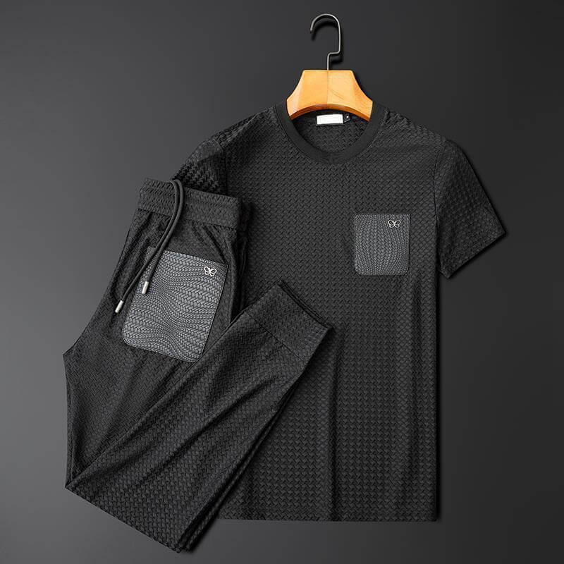 Herren Freizeit Set T-Shirt und Hose Bequem Polyester 5