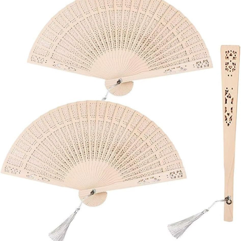 Damen-Handfächer filigran Holz dekorativ 1