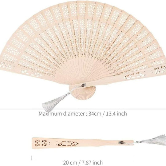 Damen-Handfächer filigran Holz dekorativ 2
