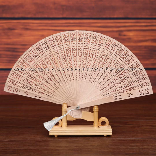 Damen-Handfächer filigran Holz dekorativ 8