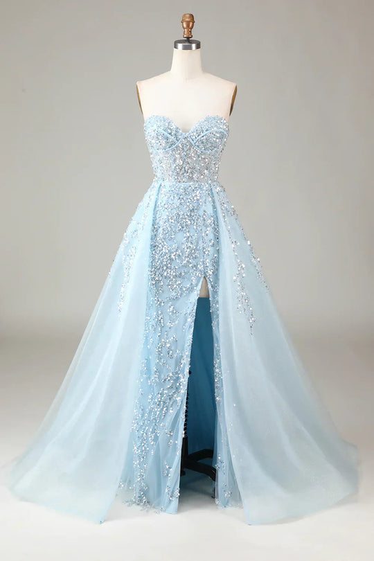 Damen A-Linien Ballkleid mit Schlitz 2