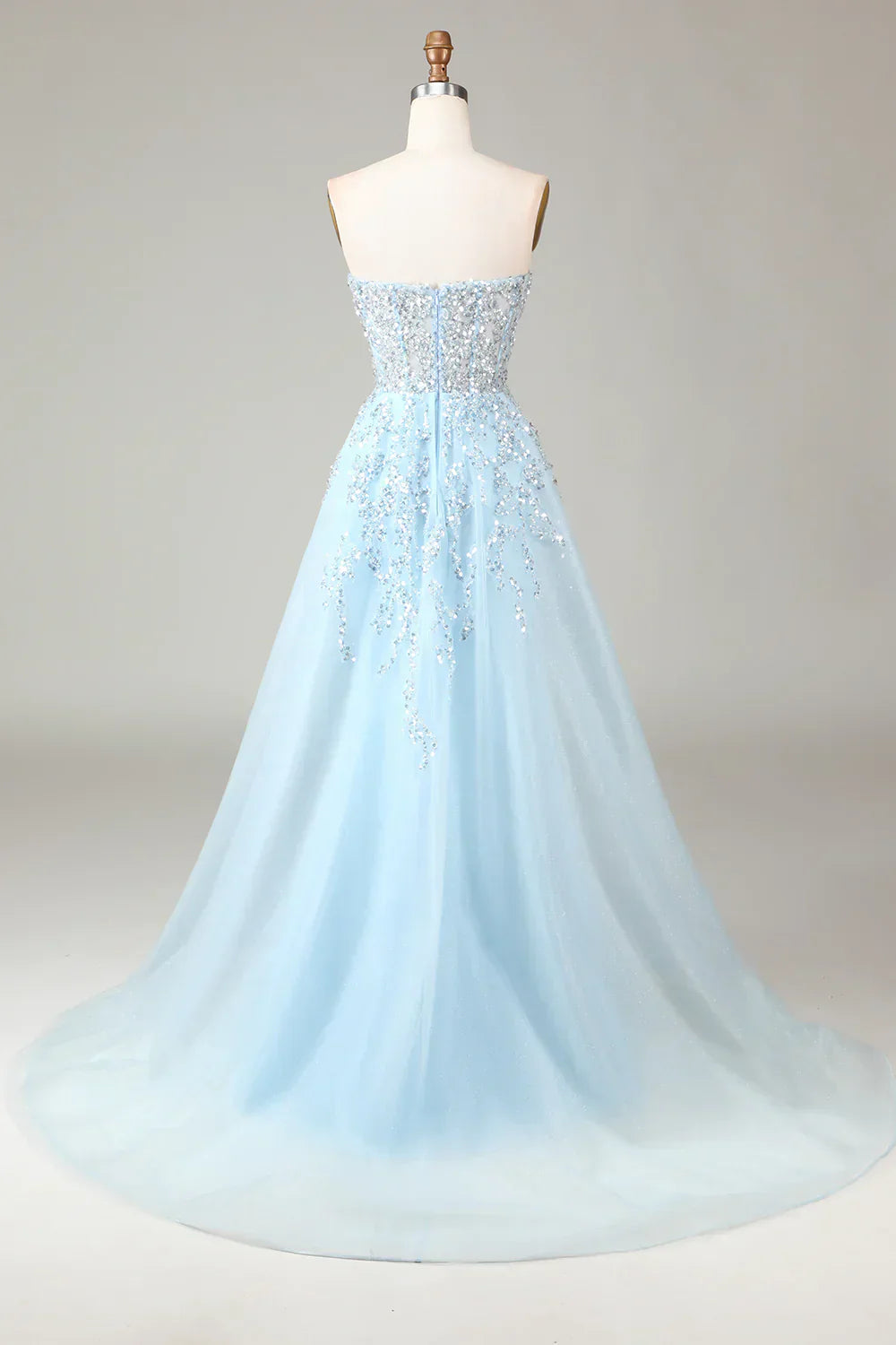 Damen A-Linien Ballkleid mit Schlitz 3