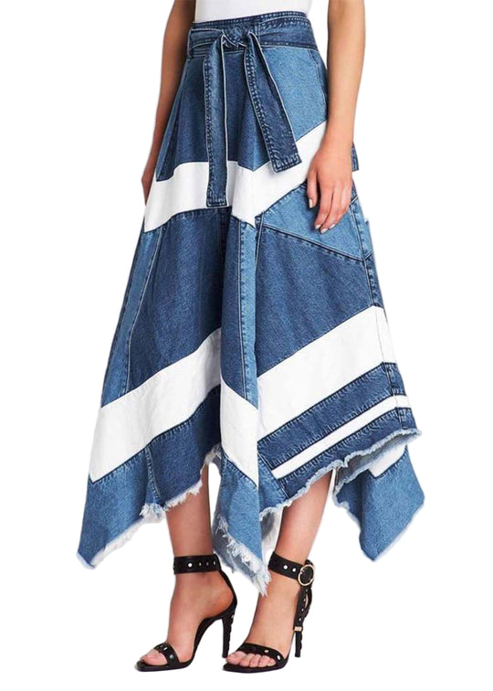 Damen A-Linien Rock Asymmetrisches Design 0