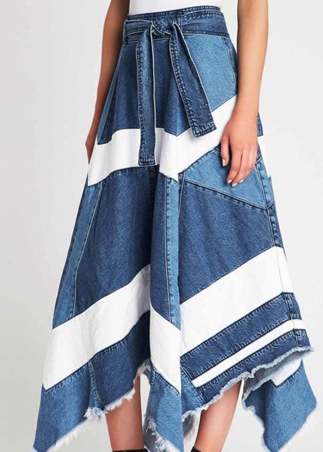 Damen A-Linien Rock Asymmetrisches Design 1