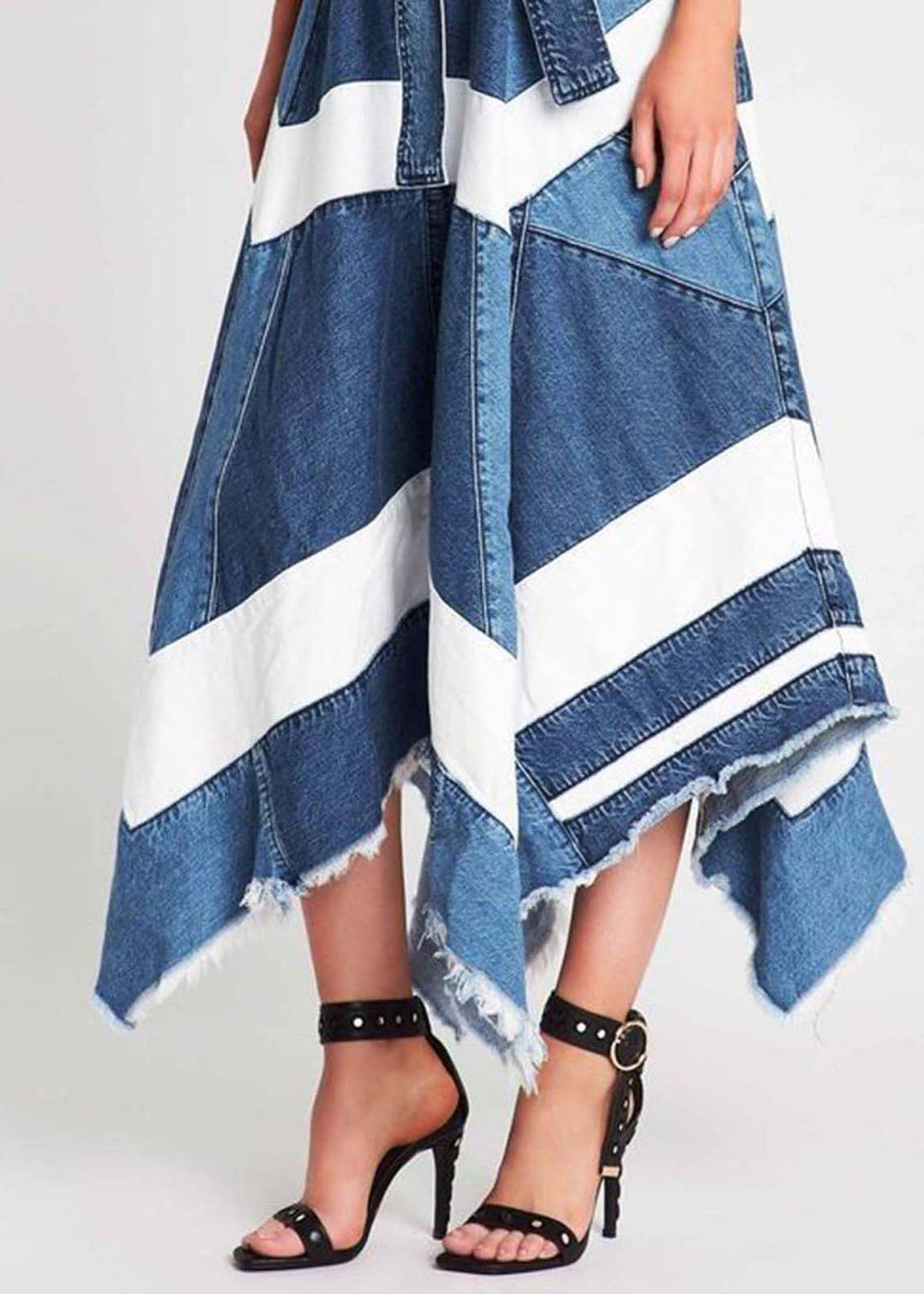 Damen A-Linien Rock Asymmetrisches Design 2