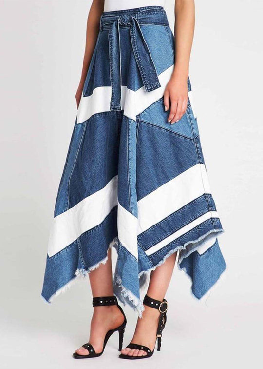 Damen A-Linien Rock Asymmetrisches Design 4