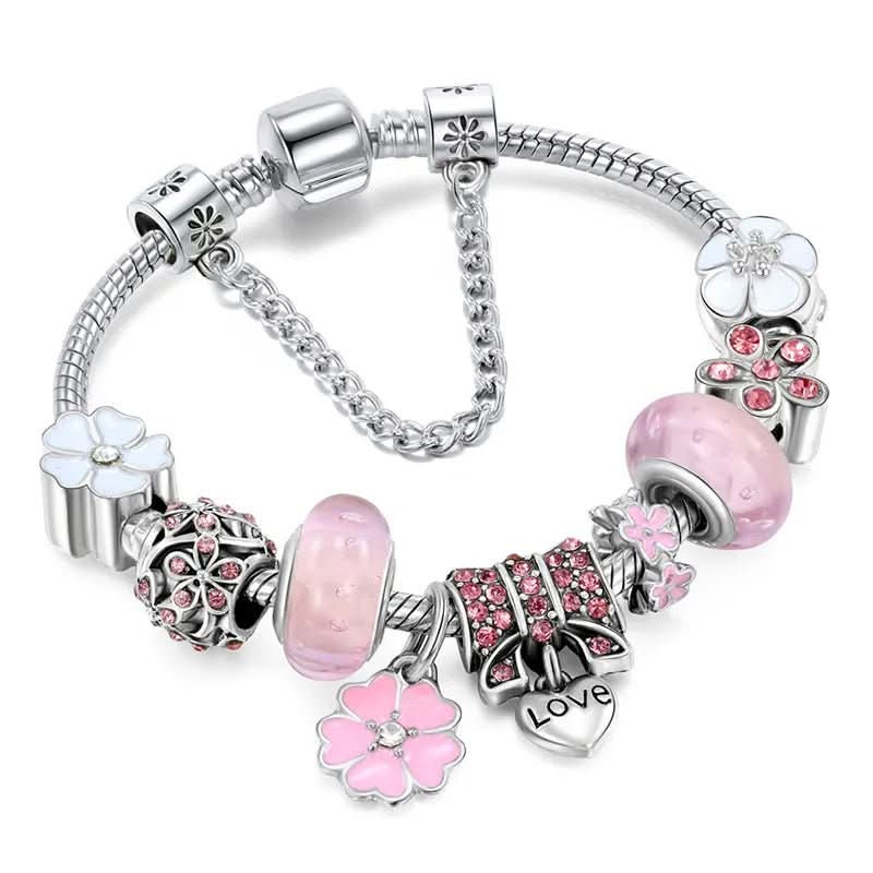 Damen Armband Charm Blumendesign 1