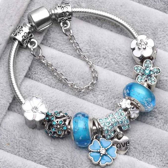 Damen Armband Charm Blumendesign 2