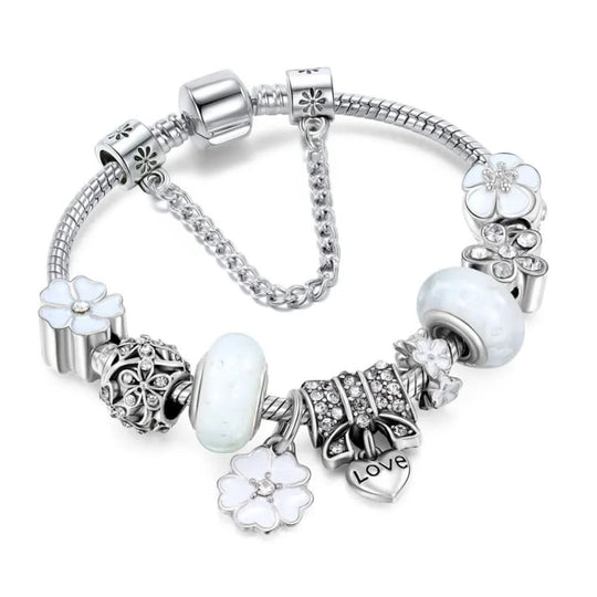 Damen Armband Charm Blumendesign 4