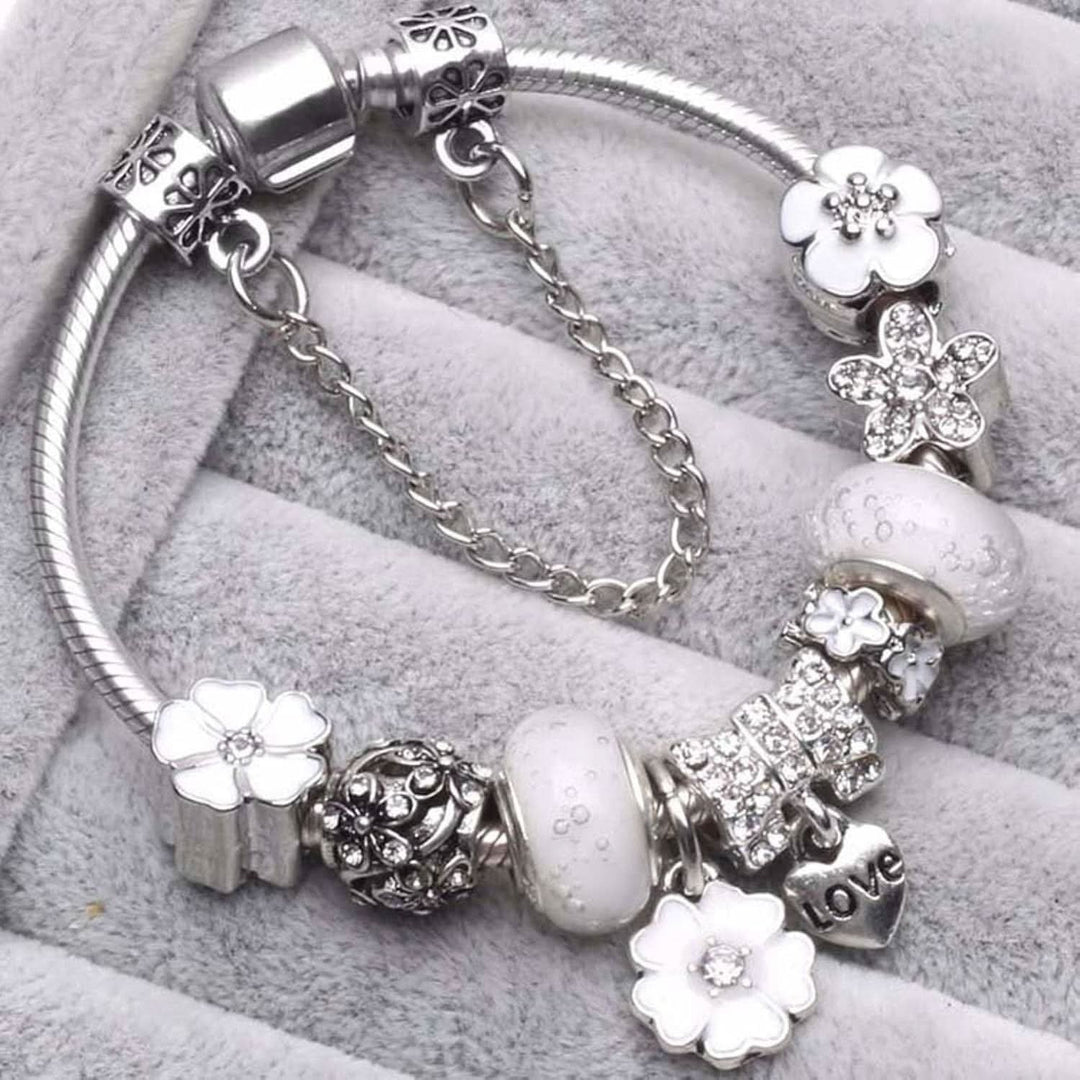 Damen Armband Charm Blumendesign 5