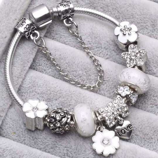 Damen Armband Charm Blumendesign 5