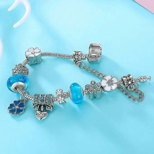 Damen Armband Charm Blumendesign 6
