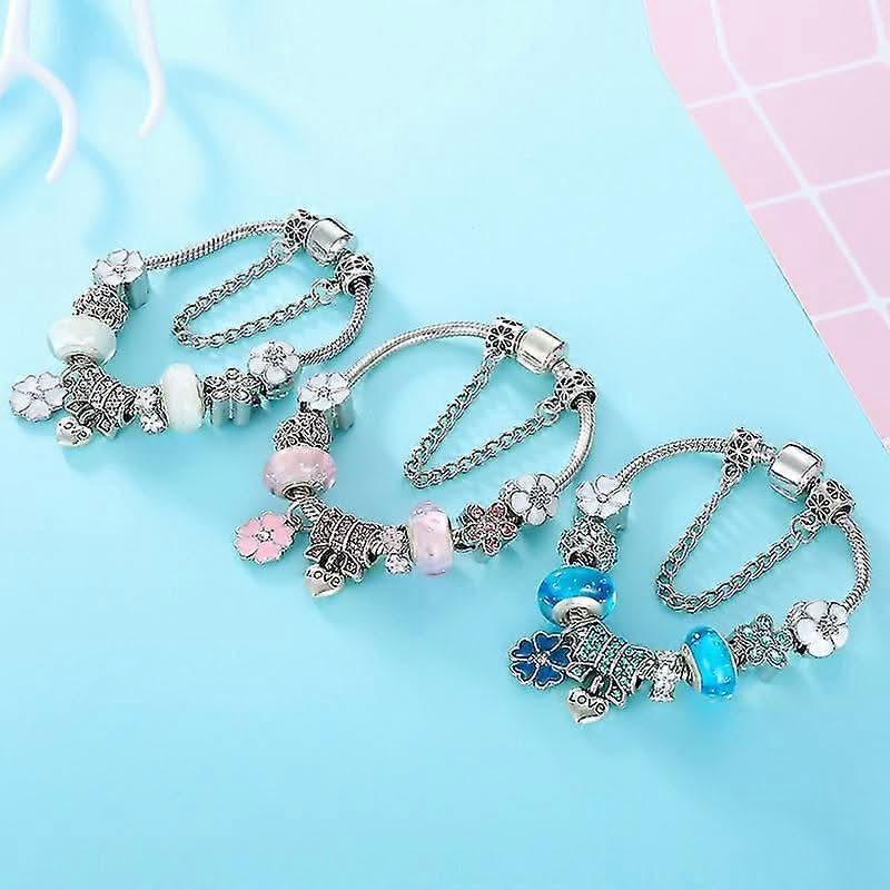 Damen Armband Charm Blumendesign 7